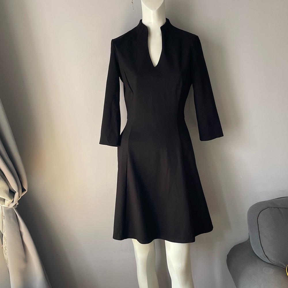 Jude Connally High V-Neck Shift Dress